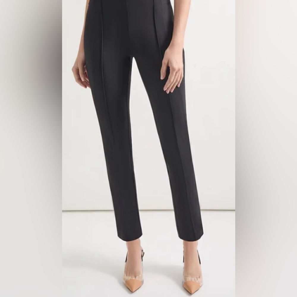 Stylus Ponte Knit Front Seam Pull On Ankle Pant